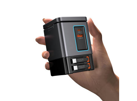 Urban Vitamin Sacramento 105W GaN Charger mit einz. Kabeln