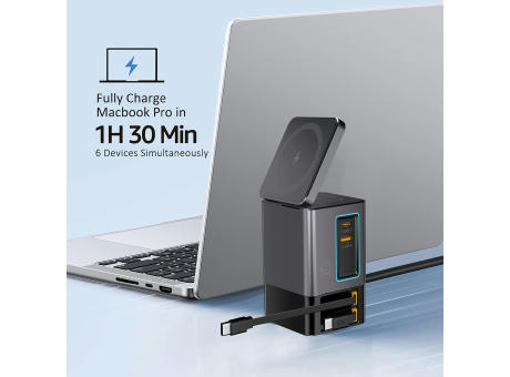 Urban Vitamin Sacramento 105W GaN Charger mit einz. Kabeln