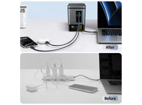 Urban Vitamin Sacramento 105W GaN Charger mit einz. Kabeln