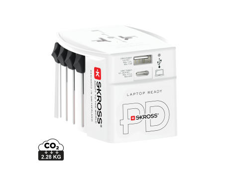 SKROSS World Travel Adapter MUV 65W PD mit USB-C-Kabel