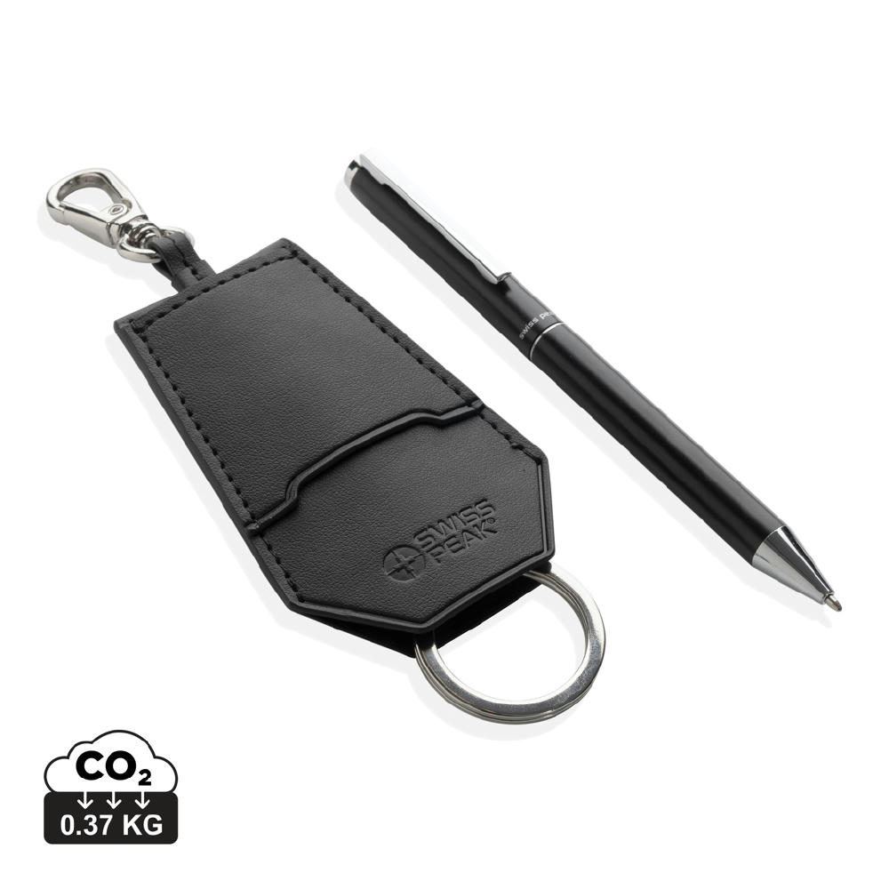 Swiss Peak Tula RCS-zertif. rPET-PU-Key-Chain- & Stift-Set