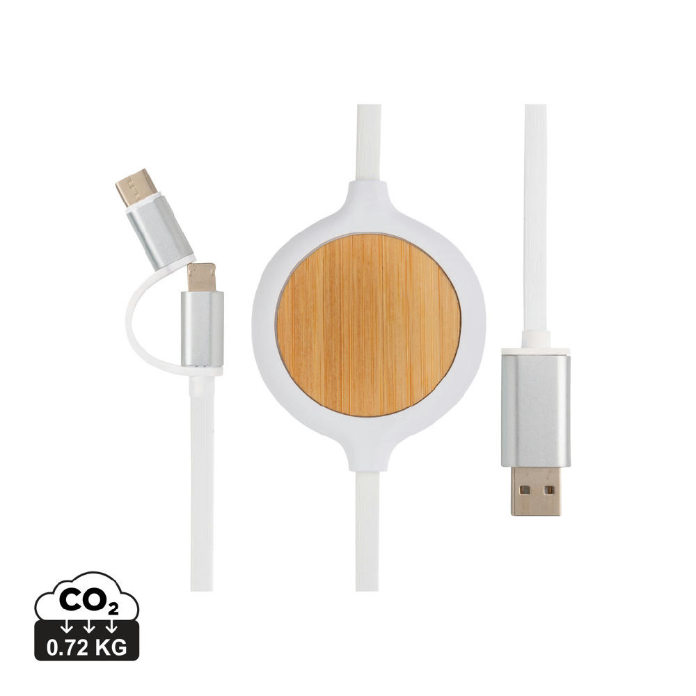 3-in-1 Kabel mit 5W Bambus Wireless Charger