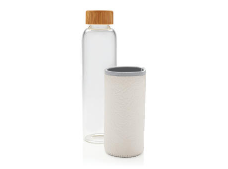 Borosilikat-Glasflasche mit struktriertem PU-Sleeve