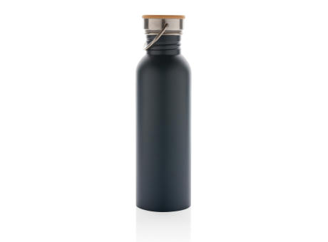 Moderne Stainless-Steel Flasche mit Bambusdeckel