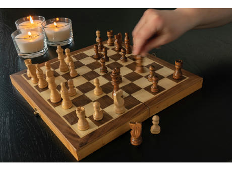 Faltbares Schachspiel aus Holz