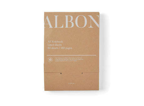 VINGA Albon A5-Notizbuch aus GRS recyceltem Filz
