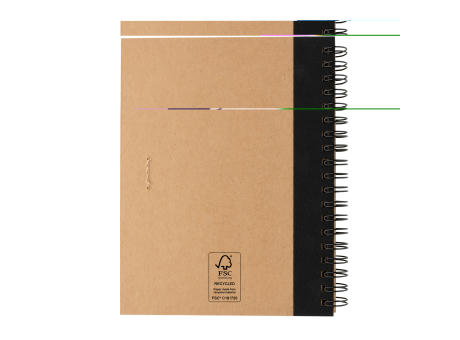 Kraft Spiral-Notizbuch mit Stift