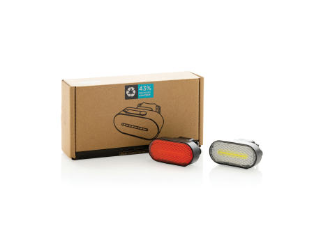 Lumino USB Fahrradlicht-Set aus RCS recyceltem Kunststoff