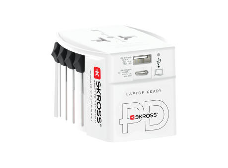 SKROSS World Travel Adapter MUV 65W PD mit USB-C-Kabel