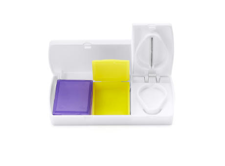 MEDY PILL BOX WITH CUTTER WHITE