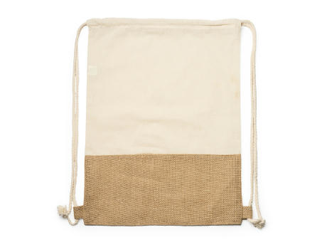 WILKES COTTON/JUTE DRAWSTRING BAG GREIGE