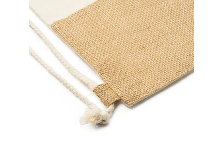 WILKES COTTON/JUTE DRAWSTRING BAG GREIGE