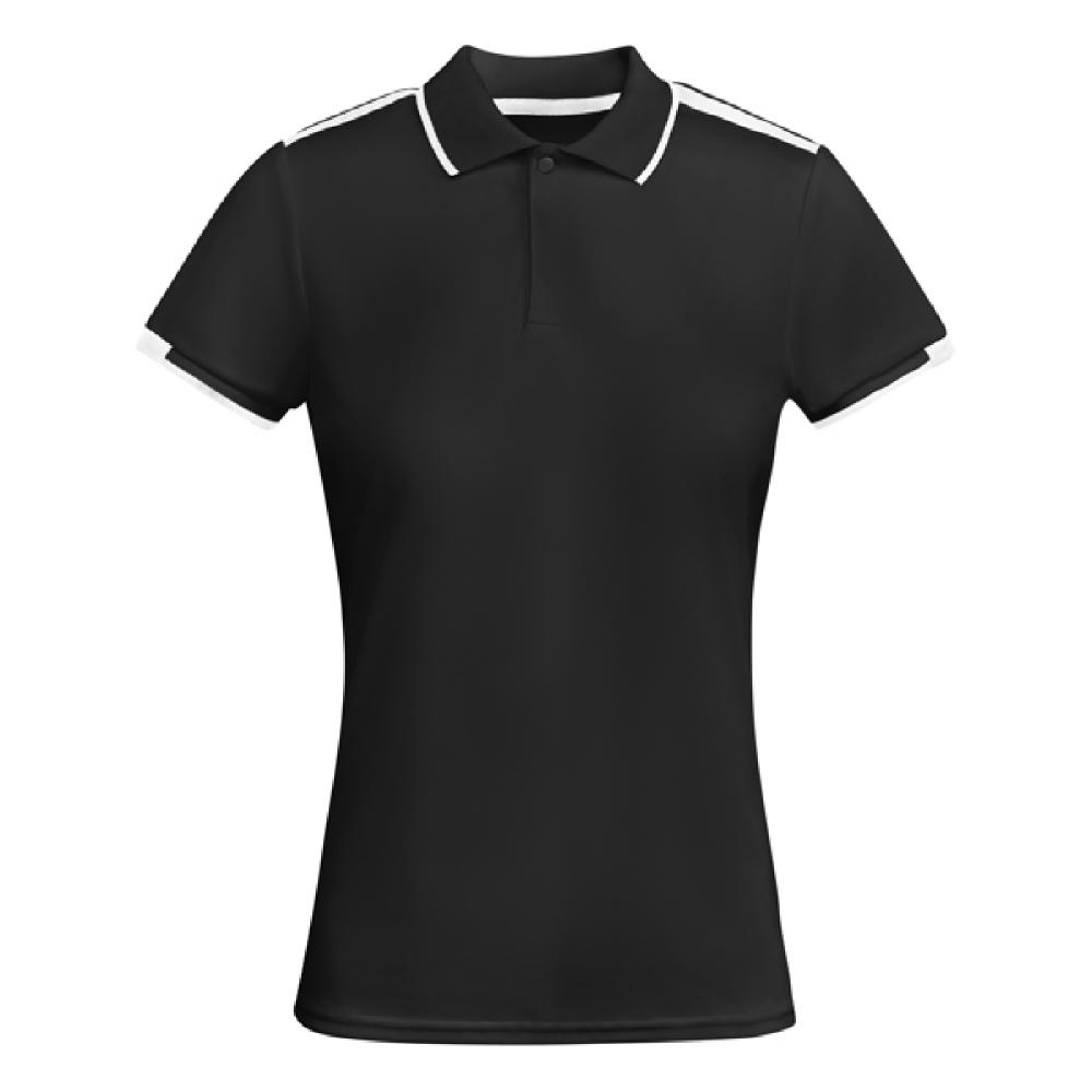 TAMIL WOMAN POLO SHIRT S/S BLACK/WHITE