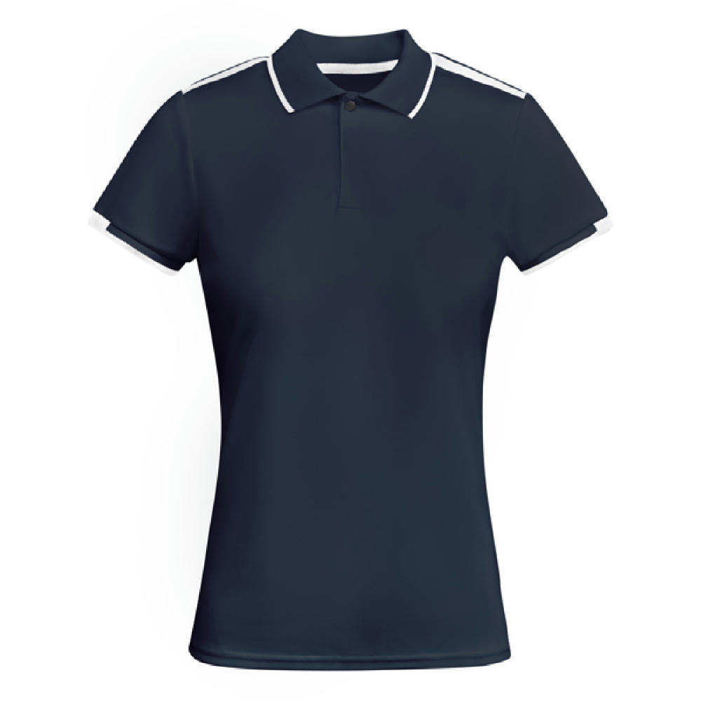 TAMIL WOMAN POLO SHIRT S/S NAVY BLUE/WHITE