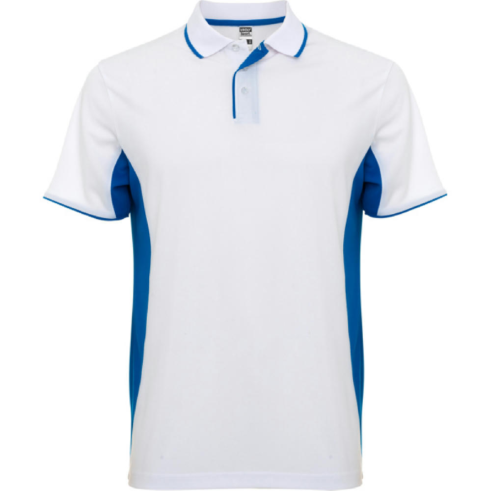 POLO-SHIRT MONTMELO S/S WEISS/ROYAL BLAU