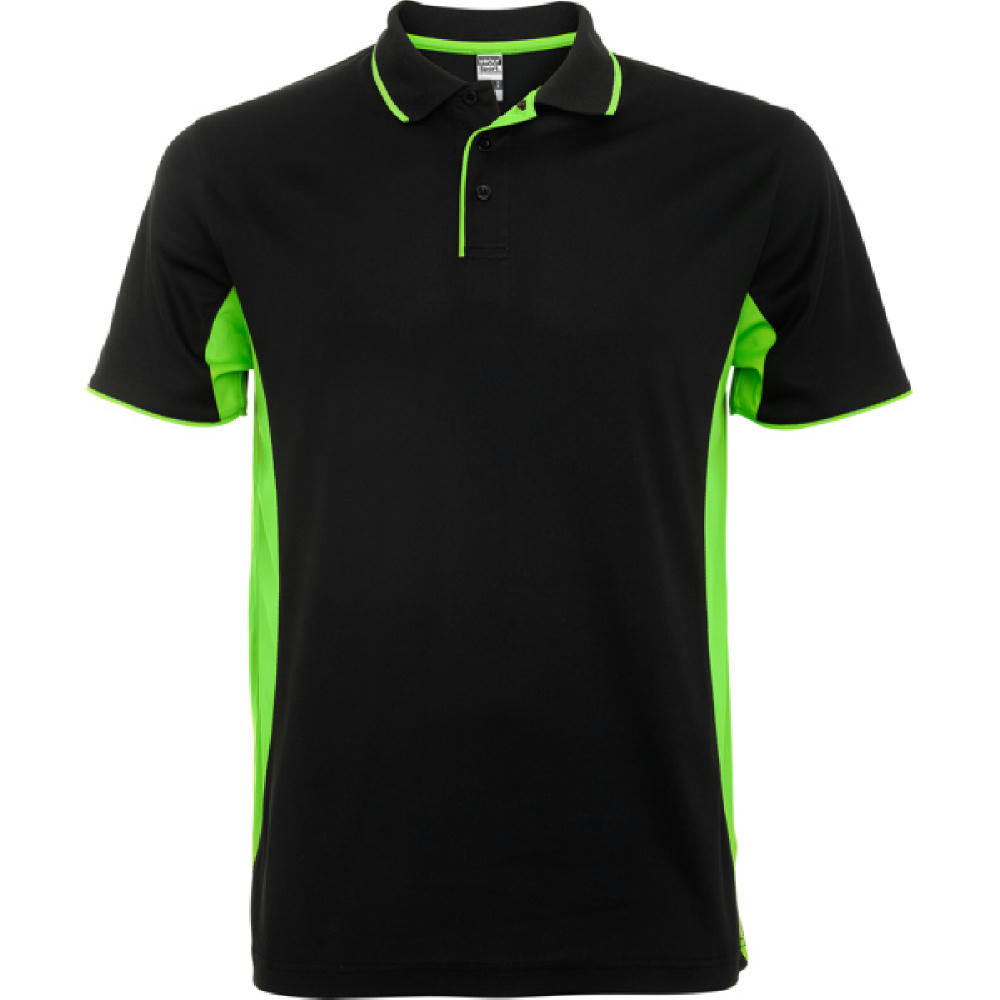 POLO-SHIRT MONTMELO S/XXL SCHWARZ/LIMETTE