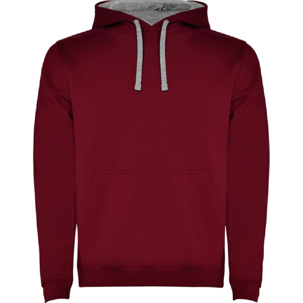 URBAN HOODED SWEATSHIRT S/3XL GARNET/HEATHER GREY