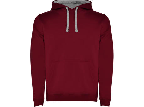 URBAN HOODED SWEATSHIRT S/3XL GARNET/HEATHER GREY