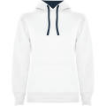 URBAN WOMAN HOODED SWEATSHIRT S/S WHITE/NAVY BLUE