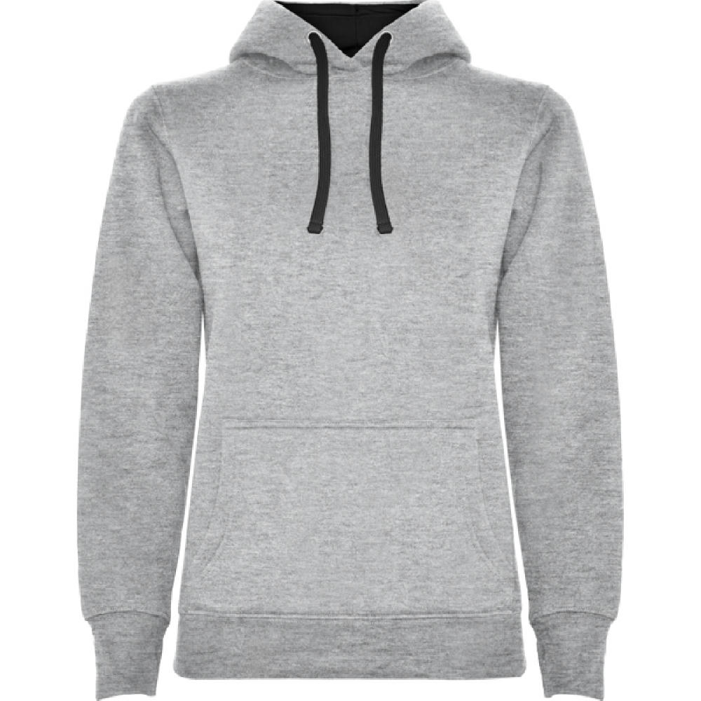 URBAN DAMEN SWEATSHIRT S/S GRAUMELIERT/SCHWARZ