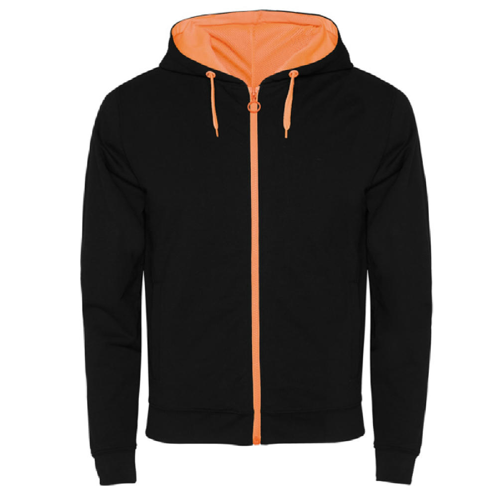 SWEAT-JACKE FUJI S/S SCHWARZ/ FLUOR ORANGE