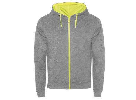 SWEAT-JACKE FUJI S/M GRAUMELIERT/ FLUOR GELB