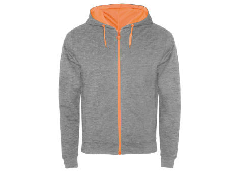 SWEAT-JACKE FUJI S/S GRAUMELIERT/ FLUOR ORANGE