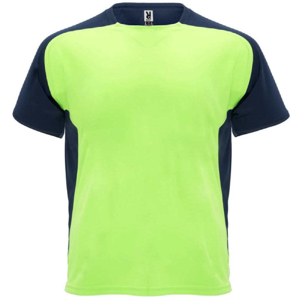 BUGATTI T-SHIRT S/S FLUOR GREEN/NAVY BLUE