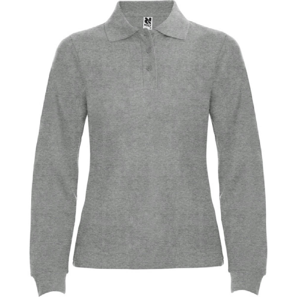 ESTRELLA WOMAN LONG SLEEVE POLO SHIRT S/S HEATHER GREY