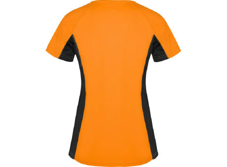 T-SHIRT SHANGHAI WOMAN S/S FLUOR ORANGE/SCHWARZ