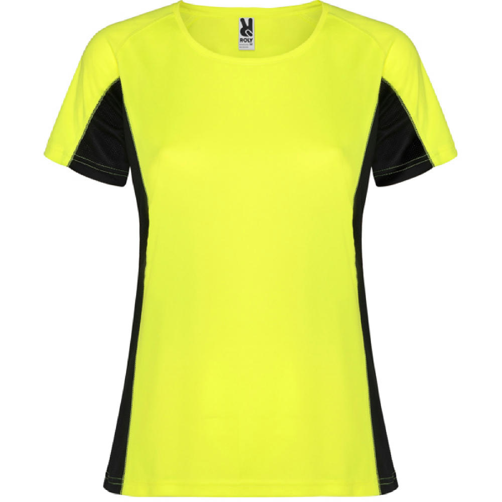 T-SHIRT SHANGHAI WOMAN S/S FLUOR GELB/SCHWARZ