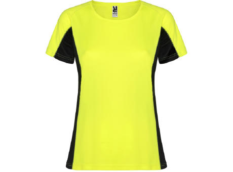 T-SHIRT SHANGHAI WOMAN S/L FLUOR GELB/SCHWARZ