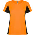 T-SHIRT SHANGHAI WOMAN S/S FLUOR ORANGE/SCHWARZ