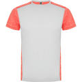 T-SHIRT ZOLDER S/S WEIß/FLUOR KORAL MELIERT