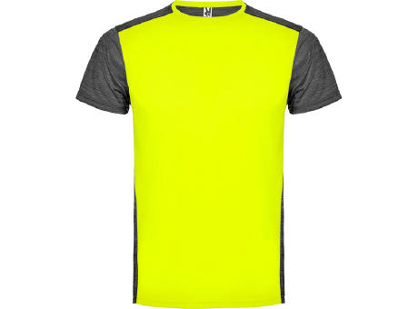 ZOLDER T-SHIRT S/12 FLUOR YELLOW/HEATHER BLACK