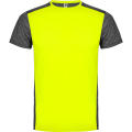 T-SHIRT ZOLDER S/S FLUOR GELB /SCHWARZ MELIERT