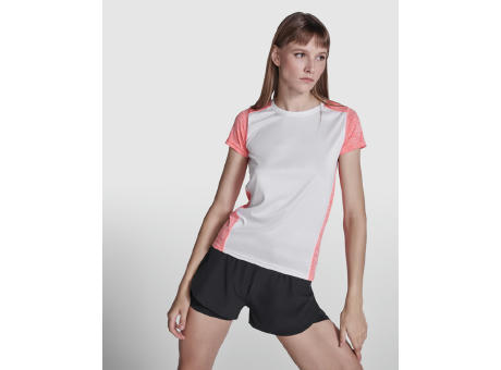 ZOLDER WOMAN T-SHIRT S/S WHITE/HEATHER FLUOR CORAL