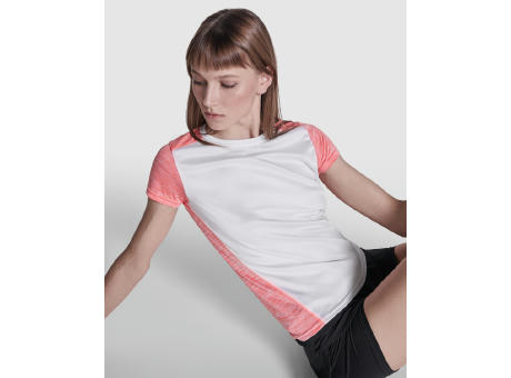 ZOLDER WOMAN T-SHIRT S/S WHITE/HEATHER FLUOR CORAL