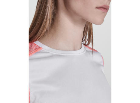 ZOLDER WOMAN T-SHIRT S/S WHITE/HEATHER FLUOR CORAL