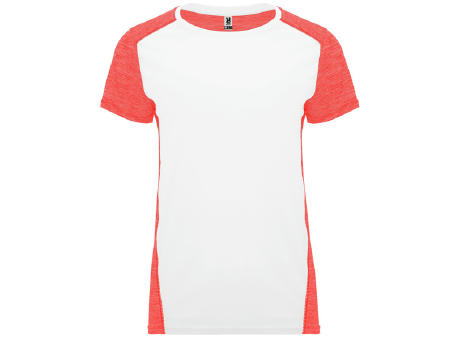 ZOLDER WOMAN T-SHIRT S/S WHITE/HEATHER FLUOR CORAL