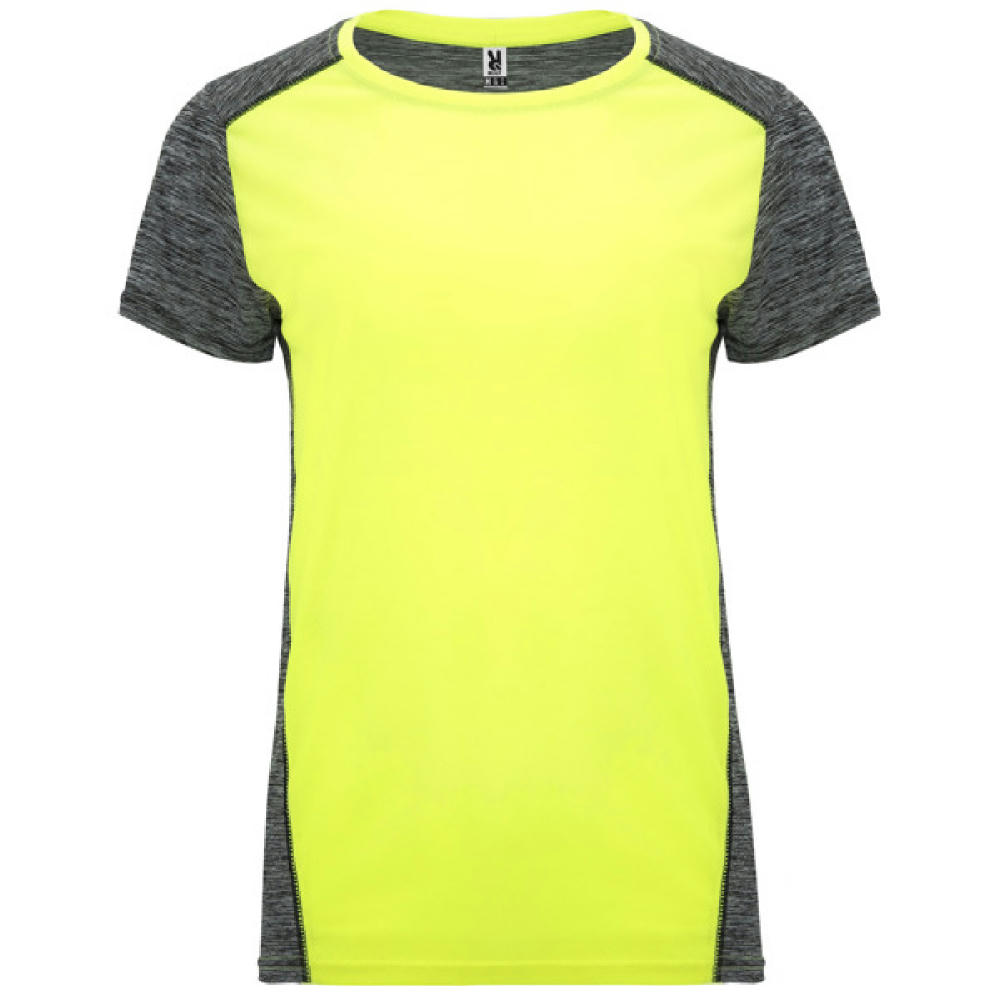 ZOLDER WOMAN T-SHIRT S/S FLUOR YELLOW/HEATHER BLACK