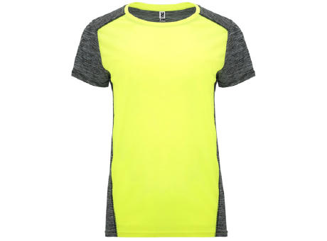 ZOLDER WOMAN T-SHIRT S/L FLUOR YELLOW/HEATHER BLACK