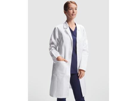 VACCINE WOMAN LABCOAT S/XS NAVY BLUE