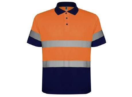 AV POLARIS POLO SHIRT S/L NAVY BLUE/FLUOR ORANGE