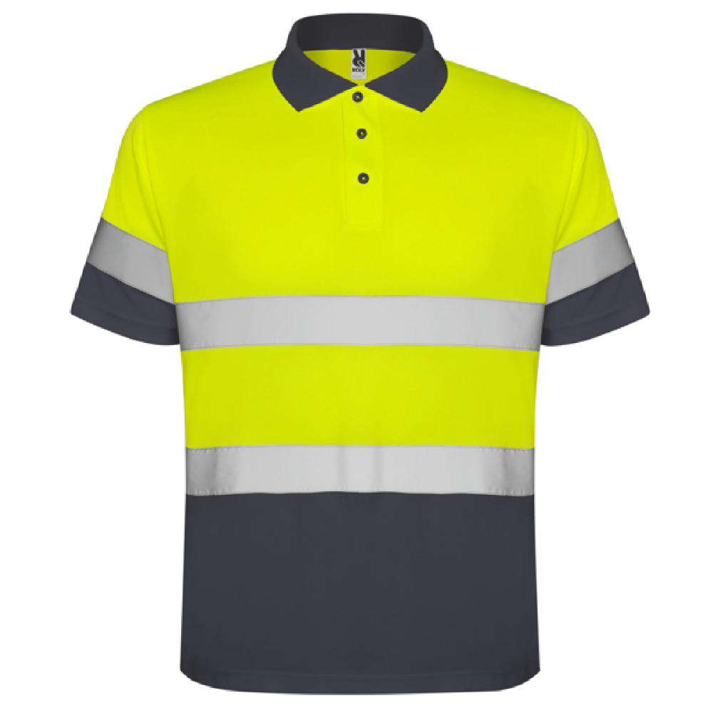 AV POLARIS POLO SHIRT S/XL LEAD/FLUOR YELLOW