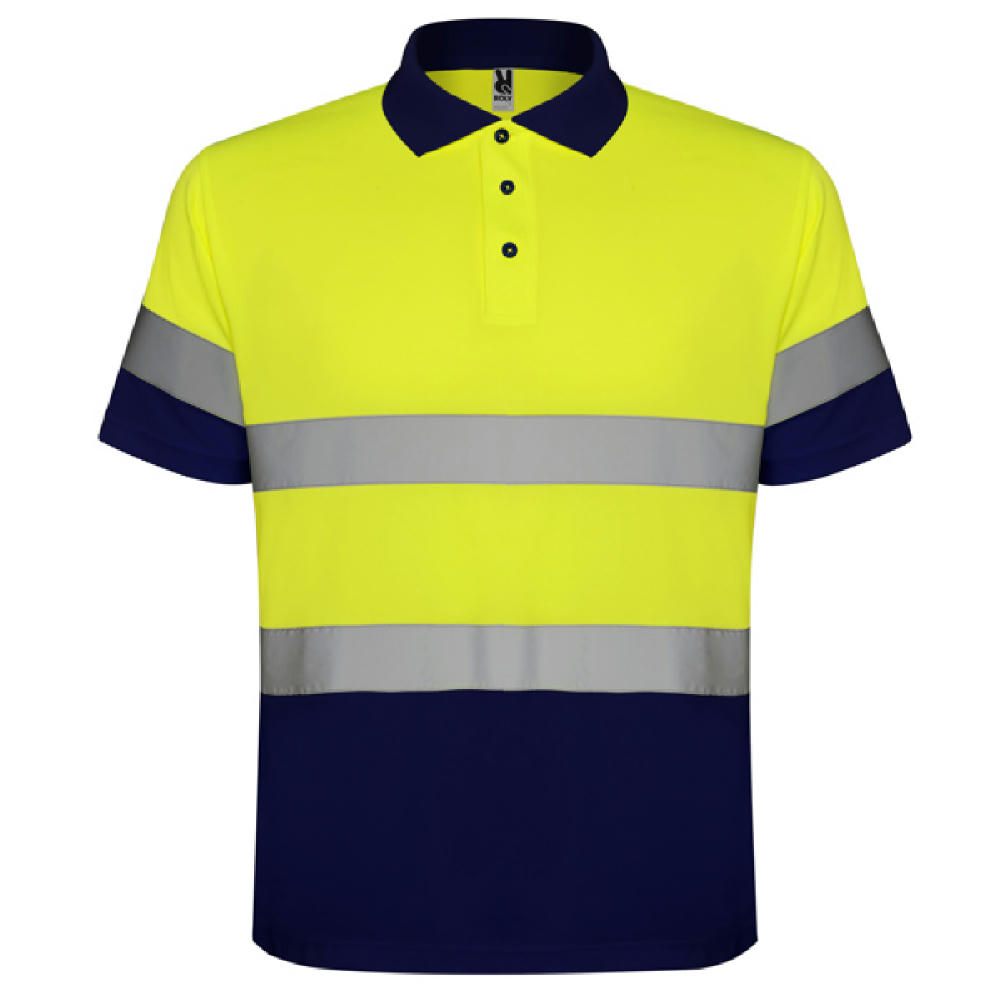 AV POLO-SHIRT POLARIS S/L NAVYBLAU/FLUOR GELB