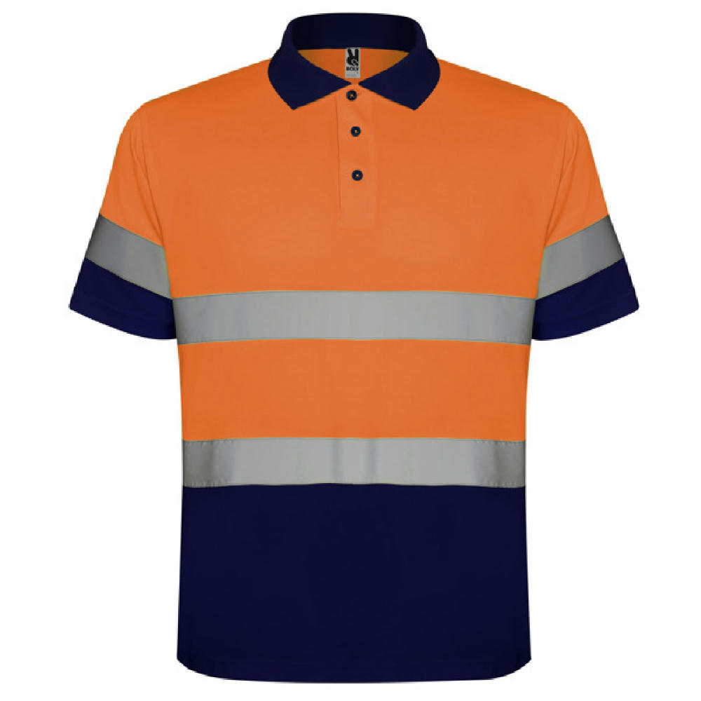 AV POLARIS POLO SHIRT S/L NAVY BLUE/FLUOR ORANGE