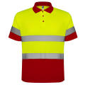 HV POLARIS POLO SHIRT S/S JOB RED/FLUOR YELLOW