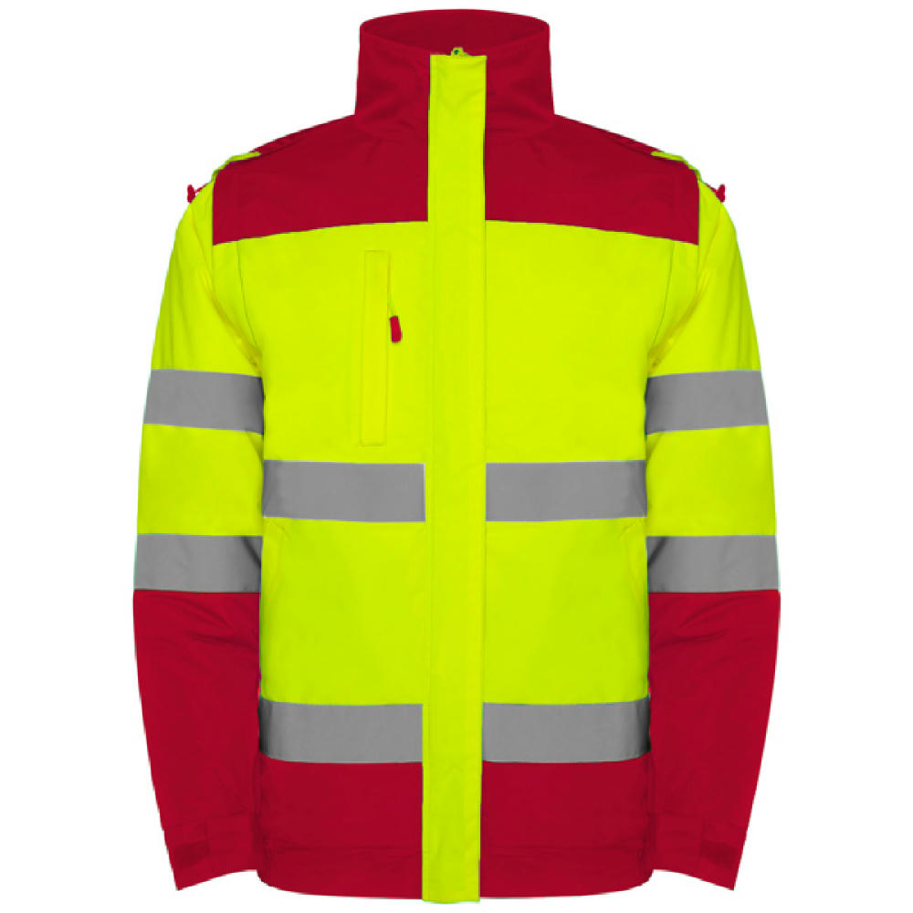 HV EPSYLON PARKA S/XL JOB RED/FLUOR YELLOW