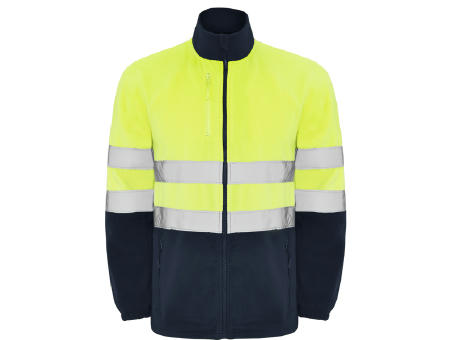 AV ALTAIR FLEECE JACKET S/S NAVY BLUE/FLUOR YELLOW